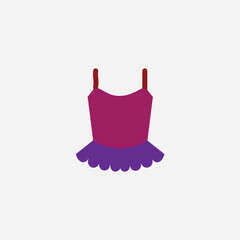 vector illustration of a dress ruffle top