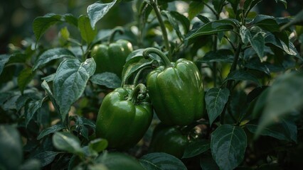 Garden cultivation of green peppers