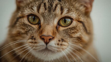 Close-up of a striped feline
