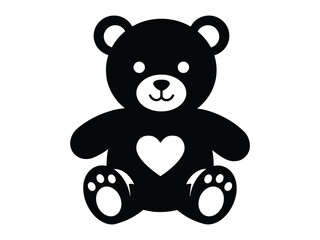 Fototapeta premium Adorable teddy bear with heart, perfect for expressing love and affection