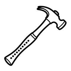 hammer isolated on white coloring page