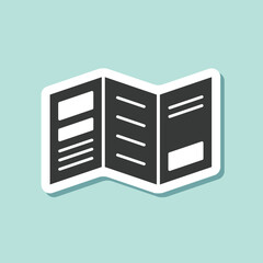 Brochure flyer sticker icon in flat style. Booklet vector illustration on isolated background. Poster sign business concept.