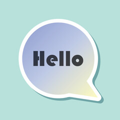 Hello speech bubble sticker icon in flat style. Hi message vector illustration on isolated background. Welcome sign business concept.