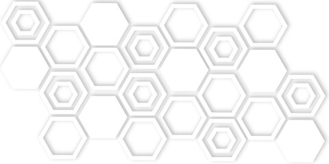 Abstract white hexagons with subtle shadows, clean, modern background featuring a repeating pattern creating a three dimensional effect.	