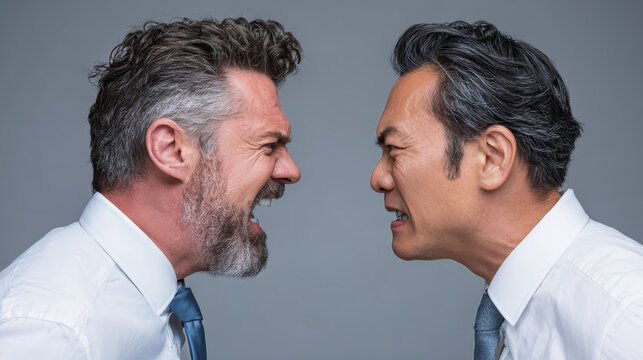 Conflict arises as boss and subordinate face off in heated discussion over workplace rights and authority
