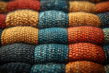Close-up of a colorful blanket.
