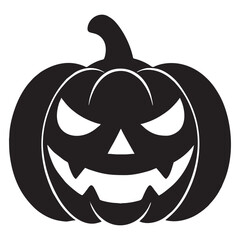silhouette image of a halloween pumpkin with a transparent background