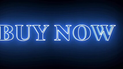 Neon Sign: Buy Now -  A Glowing Blue Call to Action - Powered by Adobe
