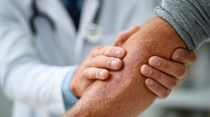 Doctor Treating Patients Arm for Skin Allergy