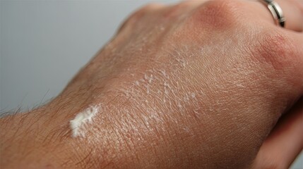 Applying Moisturizing Cream to Dry Skin