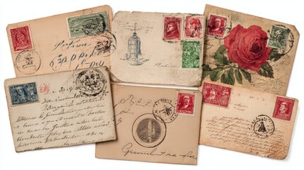 Vintage Envelopes With Stamps And Designs
