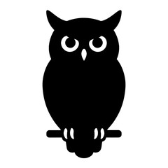 owl on a branch silhouette victor style 