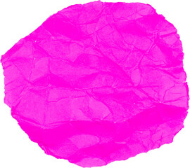 Crumpled magenta paper texture isolated on white background for creative design and art projects