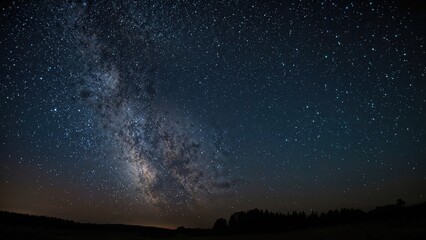 Dark sky panorama with the Milky Way visible