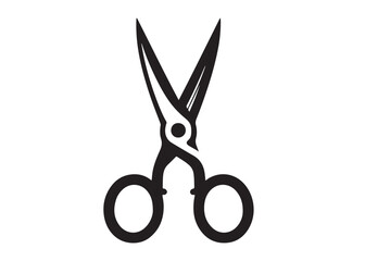 scissor logo silhouette vector, scissor icon vector logo design, hair scissors silhouette vector illustration, silhouette of open scissors, barber scissors logo vector silhouette on white background 