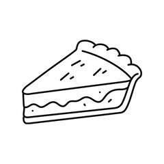 Single slice of pie outline icon, classic dessert piece, sweet pastry serving, delicious food graphic