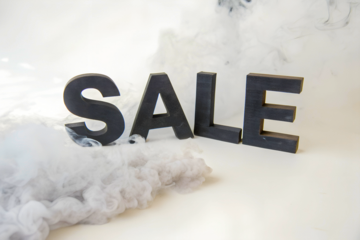 Three-dimensional text spelling 'SALE' on a transparent background. The letters are bold and isolated, suitable for promotional use.