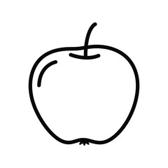 Fresh  apple outline icon, healthy fruit, organic food, diet and nutrition symbol