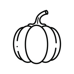 Traditional pumpkin outline icon, autumn vegetable, seasonal harvest, Halloween and Thanksgiving symbol