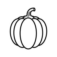 Traditional pumpkin outline icon, autumn vegetable, seasonal harvest, Halloween and Thanksgiving symbol