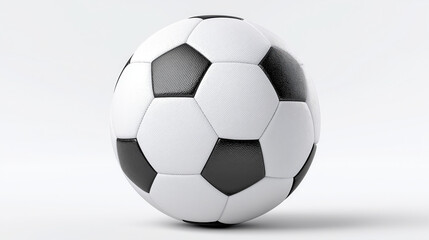 Naklejka premium A classic black-and-white soccer ball with a pentagon pattern sits ready for play, its clean design symbolizing tradition, teamwork, and the global spirit of the game..