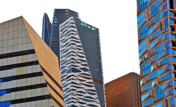 Riyadh Saudi Arabia Abdullah Financial District KAFD business towers - Powered by Adobe