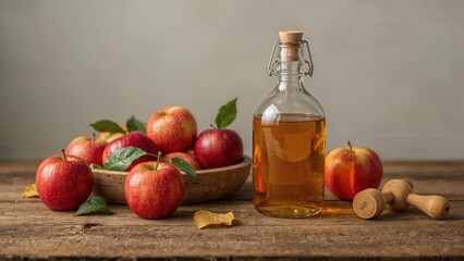The process of turning fresh red apples into apple cider vinegar
