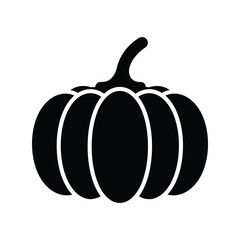 Traditional pumpkin silhouette, autumn vegetable, seasonal harvest, Halloween and Thanksgiving symbol