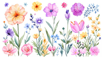 spring flowers vector illustration