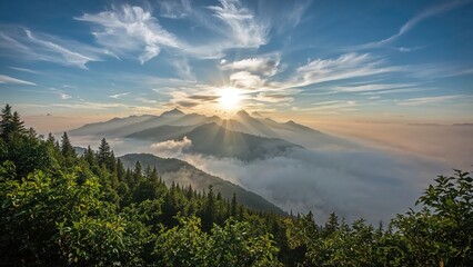 Hazy Morning View from the Summit