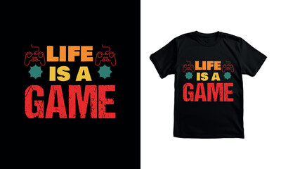 game  black t shirt design for summer High Quality Vector File