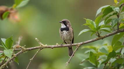 Little Bird Sitting Quietly on a Twig
