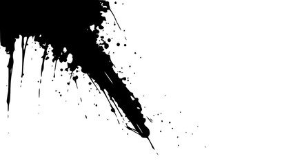 Vector art of abstract black ink splash and splatter isolated on white background