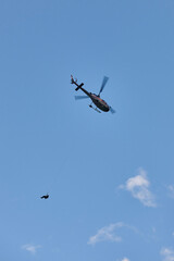 Helicopter rescue team training simulation. Austria police division