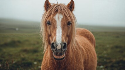 Obraz premium A happy Icelandic horse shows off a bright smile!