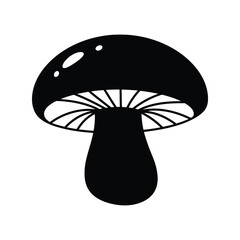 Mushroom vector icon, forest fungus symbol, nature element, simple toadstool graphic isolated on white