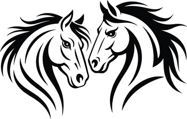 Naklejka premium Horse Svg, Hand Drawn Horse Head Svg