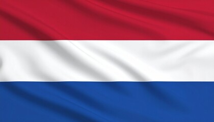 Fototapeta premium Netherlands flag with horizontal red, white, and blue stripes representing national heritage and identity