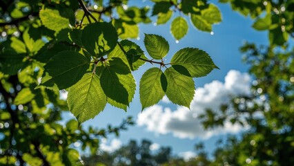 Leaves Bathed in Sunlight