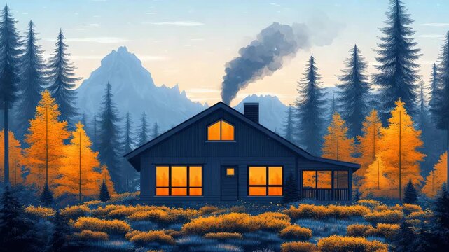 Cozy Cabin Retreat: Serene Mountain Home with Forest and Scenic Landscape View