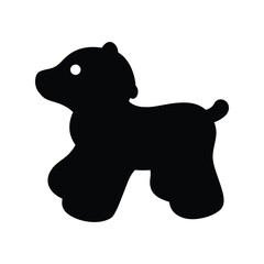 Cute poodle dog silhouette vector illustration. Adorable puppy, pet, companion, animal, and toy graphic symbol.