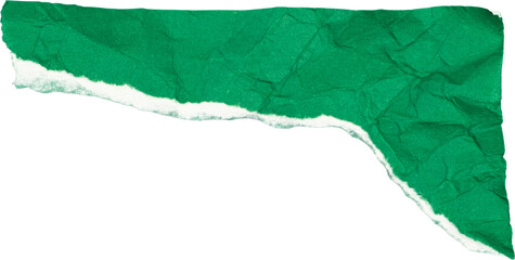 aesthetic green torn paper edge on white background