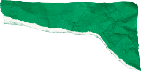 aesthetic green torn paper edge on white background 