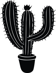 Cactus desert silhouettes