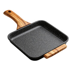 Square Granite Non-Stick Frying Pan with Wooden Handle: Perfect for Kitchen Cooking