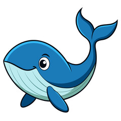 Fototapeta premium blue whale cartoon