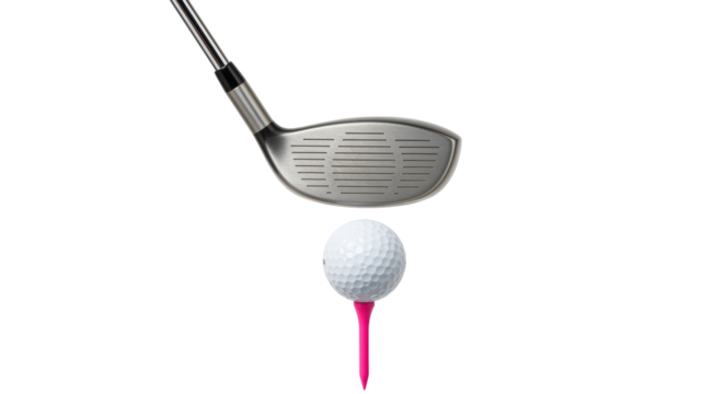 Isolated Golf Club and Ball