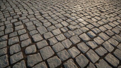 Grey stone pavement texture with varied stones