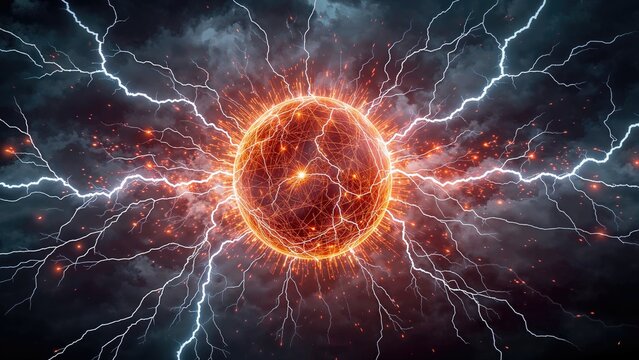 Sphere of light and electric impulses from lens orb