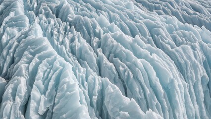 Fototapeta premium Complex textures in frozen snow and ice formed through dynamic pressure